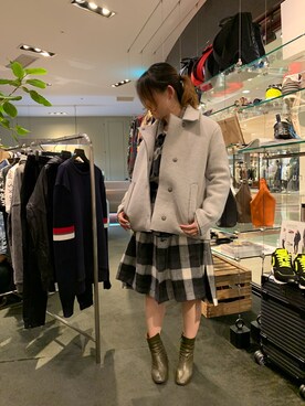 「TRANSIT（トランジット）のアイテム（ジャケット/アウター）」を使った、t☺︎rachanさん（レディース・158cm）の秋コーディネート