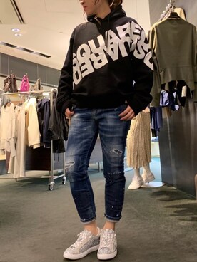 「DSQUARED2（ディースクエアード）のアイテム」を使った、t☺︎rachanさん（レディース・158cm）の春コーディネート