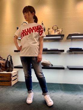 「DSQUARED2（ディースクエアード）のアイテム」を使った、t☺︎rachanさん（レディース・158cm）の春コーディネート