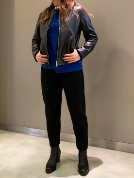 「アイテム（ブルゾン）」を使った、t☺︎rachanさん（レディース・158cm・30代）の秋コーディネート