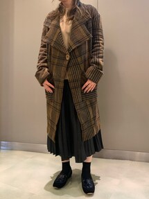 トランジット パー サッチ カーディガン コート 大人綺麗め 上質 オススメ!! ダブルフェイスニット・トッパーカーディガン/40代50代からの