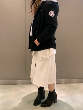「アイテム（ブルゾン）」を使った、t☺︎rachanさん（レディース・158cm・30代）の冬コーディネート