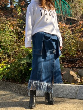「DSQUARED2（ディースクエアード）のアイテム」を使った、t☺︎rachanさん（レディース・158cm）の冬コーディネート