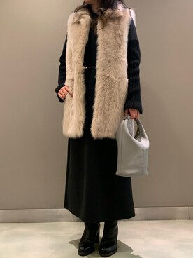 「アイテム（ブルゾン）」を使った、t☺︎rachanさん（レディース・158cm・30代）の冬コーディネート