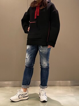 「DSQUARED2（ディースクエアード）のアイテム」を使った、t☺︎rachanさん（レディース・158cm）の冬コーディネート