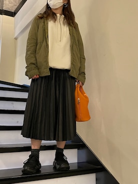 「アイテム（ブルゾン）」を使った、t☺︎rachanさん（レディース・158cm・30代）の春コーディネート