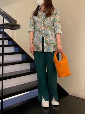 「GANESH（ガネーシュ）のアイテム」を使った、t☺︎rachanさん（レディース・158cm）の春コーディネート