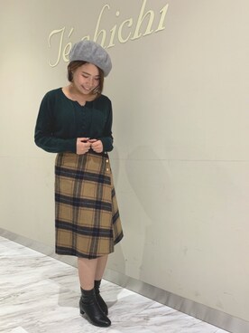 「テチチ(Te chichi)」｜「アイテム（ハンチング/ベレー帽）」を使った、ayakoさん（レディース・154cm）の秋コーディネート