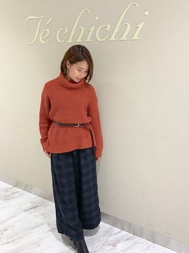 「Te chichi（テチチ）のアイテム（ブーティ）」を使った、ayakoさん（レディース・154cm）の秋コーディネート
