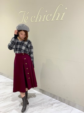 「テチチ(Te chichi)」｜「アイテム（ハンチング/ベレー帽）」を使った、ayakoさん（レディース・154cm）の秋コーディネート