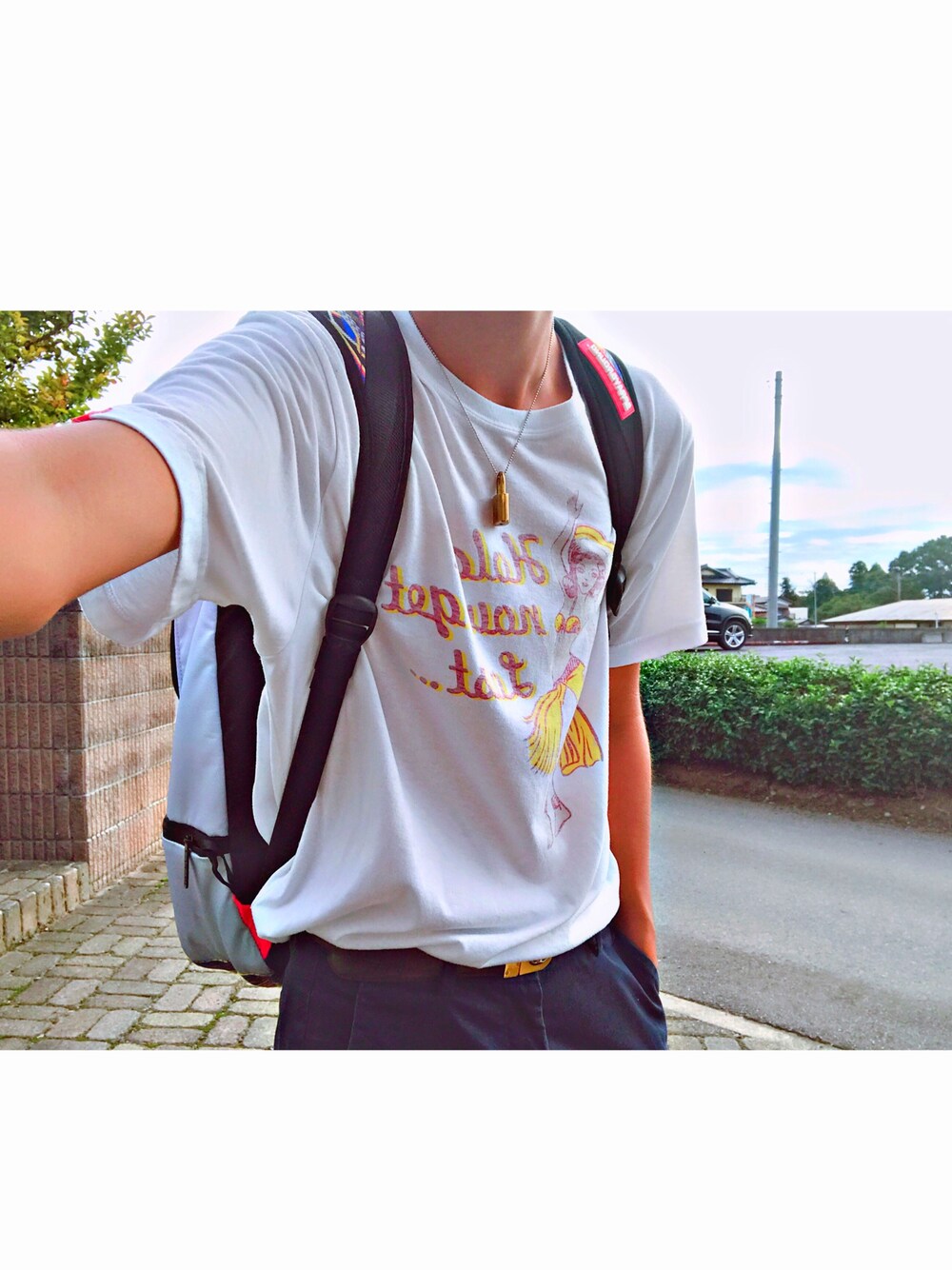「秋、スニーカー、いいね、save、フォローお願いします🤑、ストリートMIX、シャツスタイル、ootd、Tシャツ、NIKE、GUCCI、ルイヴィトン」｜「LOUIS VUITTONのアイテム（その他、ゴールド系）」を使った、my name isKBさん（メンズ・174cm）の秋コーディネートの1枚目の写真