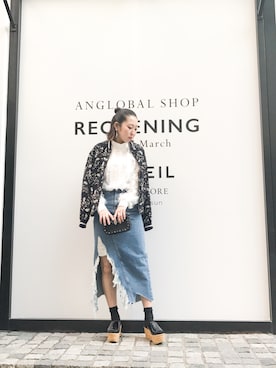 「サンダルに靴下」｜narcissus 神戸店さん（レディース・158cm）の冬コーディネート