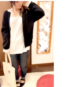 「n'OrLABEL（ノアールレーベル）のアイテム（ブルゾン）」を使った、suさん（レディース・166cm）の冬コーディネート