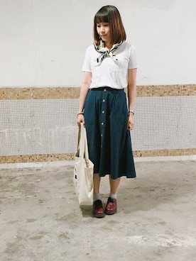 「Shoe BAR（シューバー）のアイテム」を使った、えんさん（レディース・158cm）の春コーディネート