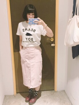 「Shoe BAR（シューバー）のアイテム」を使った、えんさん（レディース・158cm）の春コーディネート