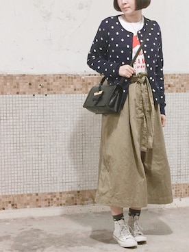 「LOEWE（ロエベ）のアイテム」を使った、えんさん（レディース・158cm）の春コーディネート