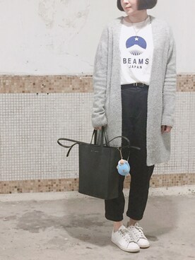 「LOWRYS FARM（ローリーズファーム）の８０ミコチノテーパードパンツ　744464 （チノパンツ）」を使った、えんさん（レディース・158cm）の春コーディネート
