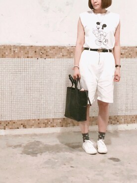 「ミッキー」｜えんさん（レディース・158cm）の夏コーディネート