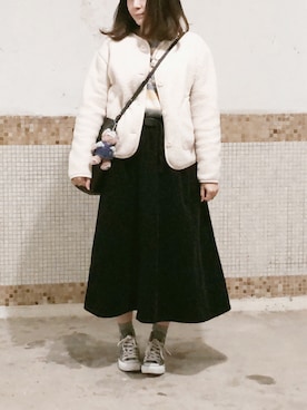 「CELINE」｜「アイテム（その他アウター）」を使った、えんさん（レディース・158cm）の冬コーディネート