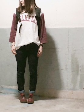 「Shoe BAR（シューバー）のアイテム」を使った、えんさん（レディース・158cm）の春コーディネート