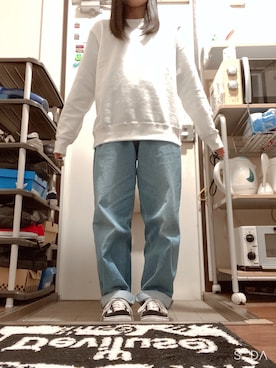 「PUNYUS（プニュズ）のアイテム（MA-1）」を使った、ぴょんすけさん（レディース・158cm）の春コーディネート