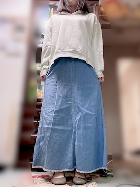 「アイテム（パーカー、グリーン系）」を使った、ぴょんすけさん（レディース・158cm）の春コーディネート