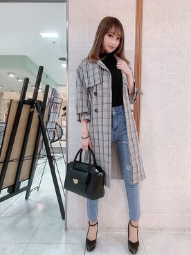 「LIPSERVICE（リップサービス）のアイテム（トレンチコート）」を使った、fumiさん（レディース・165cm）の冬コーディネート