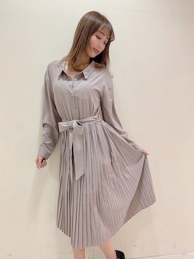 「LIPSERVICE（リップサービス）のアイテム（シャツワンピース）」を使った、fumiさん（レディース・165cm）の冬コーディネート