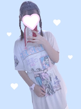 「アイテム（腕時計、パープル系）」を使った、みぽりんさん（レディース・162cm）の冬コーディネート