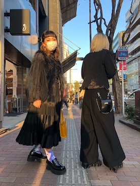 「SLY（スライ）のPLATFORM ローファー/プラットフォームローファー（ローファー）」を使った、ホウサキさん（レディース・160cm）の秋コーディネート