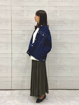 「アパートバイローリーズ」｜「アイテム（デニムジャケット）」を使った、しまゆう☺︎さん（レディース・162cm）の冬コーディネート