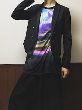 「PARADOX（パラドックス）のアイテム（トップス）」を使った、加賀谷佳月さん（メンズ・175cm）の夏コーディネート