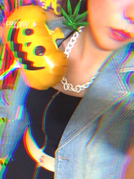 「halloween」｜「アイテム（デニムジャケット）」を使った、みぃきゃすさん（レディース・156cm）の秋コーディネート