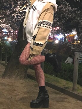 「NIKE(ナイキ)のアイテム(パーカー)」を使った、ayu.cha92さん(レディース・145cm)の春コーディネート