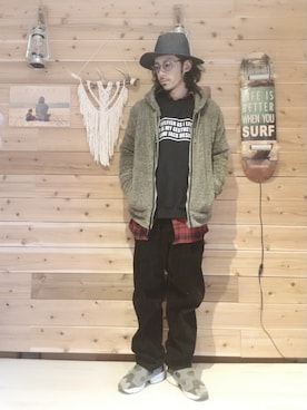 「DIESEL（ディーゼル）のアイテム（パーカー）」を使った、OGAさん（メンズ・169cm）の冬コーディネート