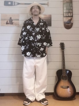 「アイテム（その他パンツ）」を使った、OGAさん（メンズ・169cm）の夏コーディネート