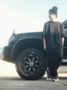 「HAV-A-HANK（ハバハンク ）のアイテム（トップス）」を使った、OGAさん（メンズ・169cm）の夏コーディネート