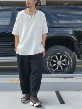 「yul（ヨル）のアイテム」を使った、OGAさん（メンズ・169cm）の夏コーディネート