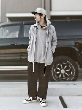 「VANS（バンズ）のアイテム（ジャケット/アウター）」を使った、OGAさん（メンズ・169cm）の春コーディネート