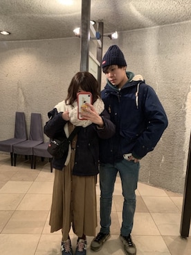 「カップル」｜「アイテム（その他）」を使った、うなさん（レディース・153cm）の冬コーディネート