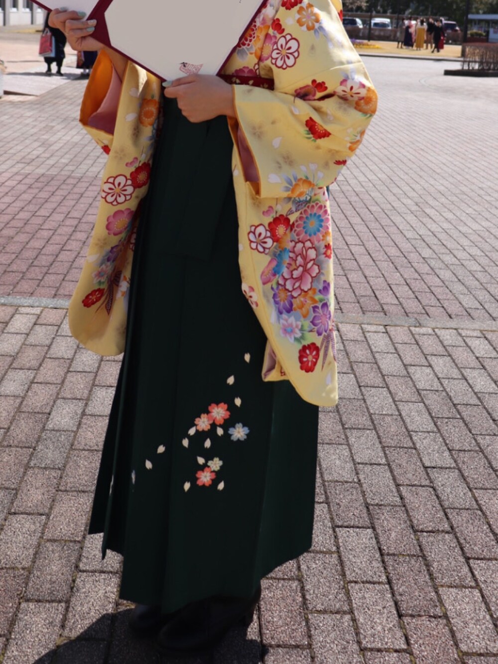 「袴、卒業式、パステル映える春」｜「マイムのアイテム（着物、イエロー系）」を使った、うなさん（レディース・153cm）の春コーディネートの1枚目の写真