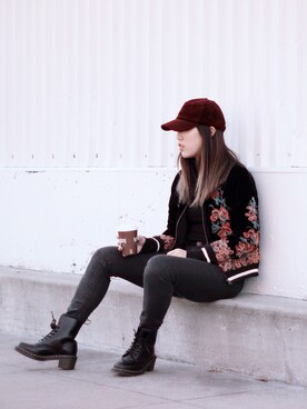 「Anthropologie（アンソロポロジー）のアイテム（その他アウター）」を使った、Teresa Laiさん（レディース・163cm）の冬コーディネート