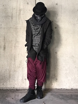 「ワインレッド」｜「アイテム（モッズコート）」を使った、tøЯu-666-さん（メンズ・170cm）の冬コーディネート