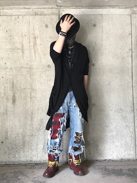 「GADGET GROW（GADGET GROW）のアイテム（カーディガン/ボレロ）」を使った、tøЯu-666-さん（メンズ・170cm）の夏コーディネート