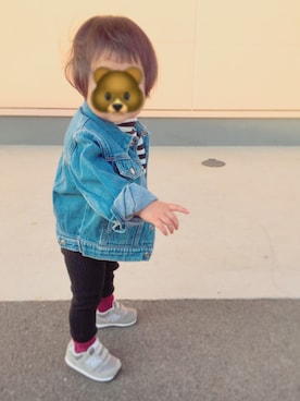「Guess（ゲス）のアイテム（デニムジャケット）」を使った、mochikoさん（キッズ・90cm）の冬コーディネート