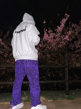 「BlackEyePatch（ブラックアイパッチ）のアイテム（スウェットパンツ）」を使った、peperon5さん（メンズ・168cm）の春コーディネート