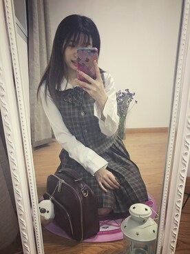 「アイテム（その他トップス、ブラウン系）」を使った、晚不安小姐さん（レディース・163cm）の春コーディネート