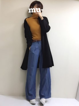 「CONVERSE（コンバース）のconverse（コンバース） ALL STAR OX（オールスターOX）（スニーカー）」を使った、mu-さん（レディース・171cm）の秋コーディネート