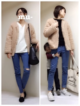 「CONVERSE（コンバース）のconverse（コンバース） ALL STAR OX（オールスターOX）（スニーカー）」を使った、mu-さん（レディース・171cm）の冬コーディネート