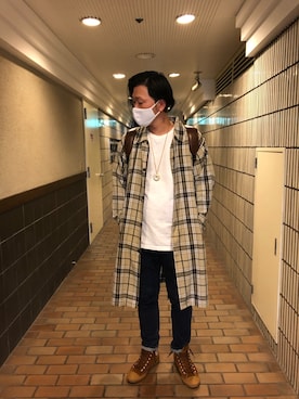 「JIGGY（ジギー）のGUCCI BALENCIAGA 好きにおすすめ 🍩ドーナッツ ネックレス（ネックレス、その他）」を使った、しんちゃんさん（メンズ・183cm）の秋コーディネート